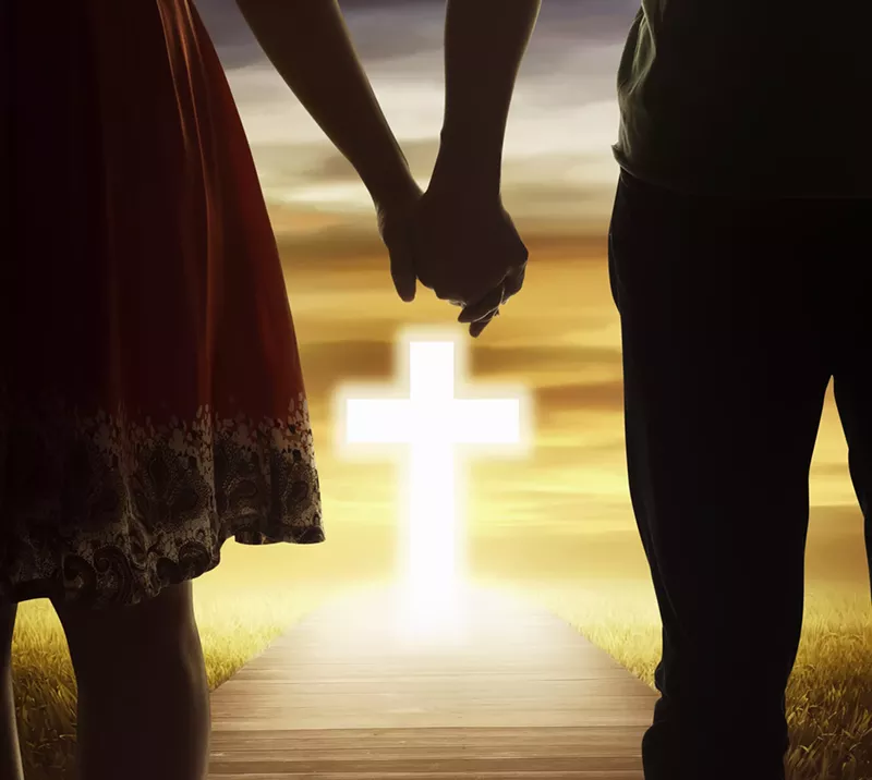 Image: It takes three to tango: him, her and Christ.