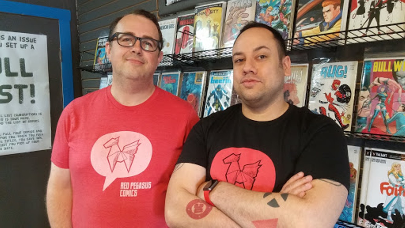 Kenneth Denson (left) and Gabriel Mendez are the owners of Red Pegasus Comics.