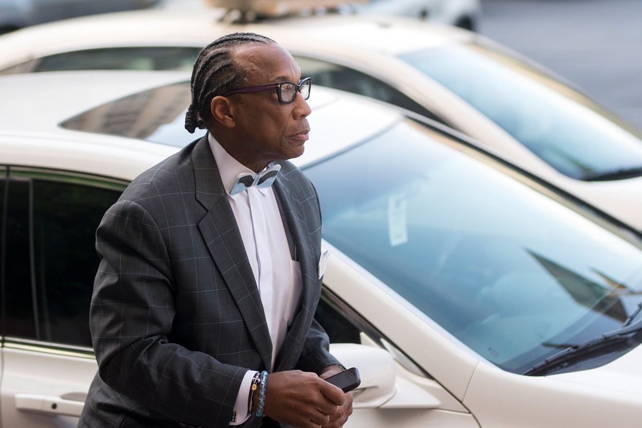 Dallas County Commissioner John Wiley Price, shown on his way to court last year for the federal bribery trial in which he was acquitted, equates manual labor with slavery.