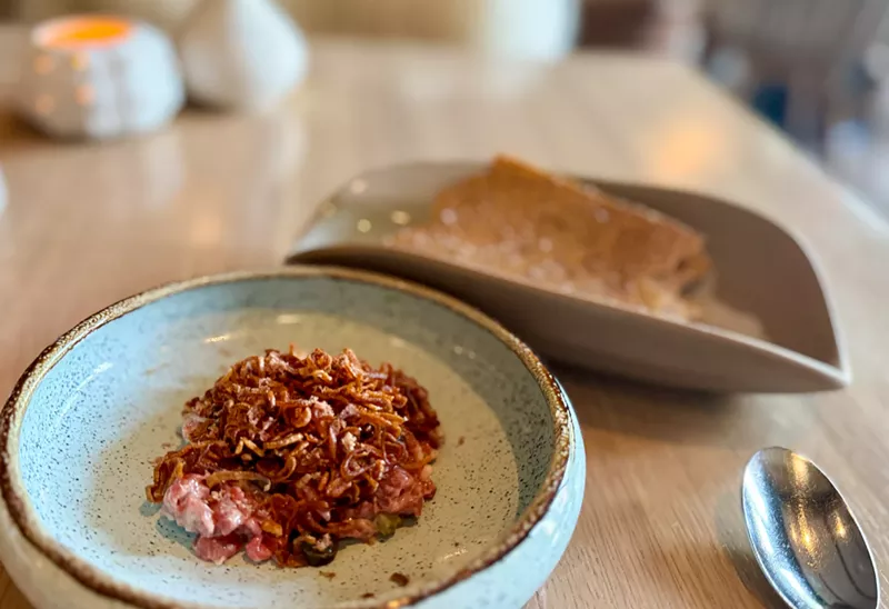 Image: beef tartare at quarter acre.