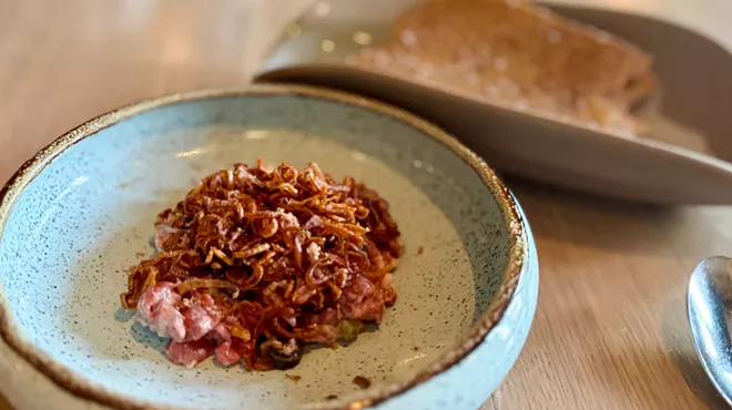 beef tartare at quarter acre.