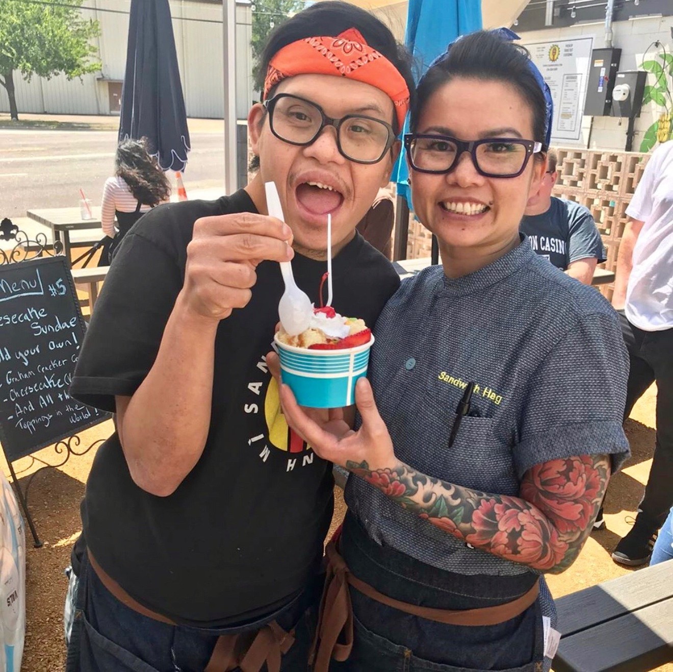 Reyna Duong (right), chef and owner of Sandwich Hag, recently reduced the restaurant's hours, with her family and team in mind.