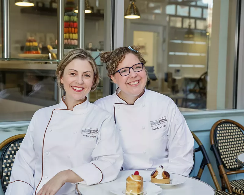 Image: Executive pastry chef and owner of Bisous Bisous Pâtisserie Andrea Meyer (left) has added Sarah Green as the bakery's new pastry chef.