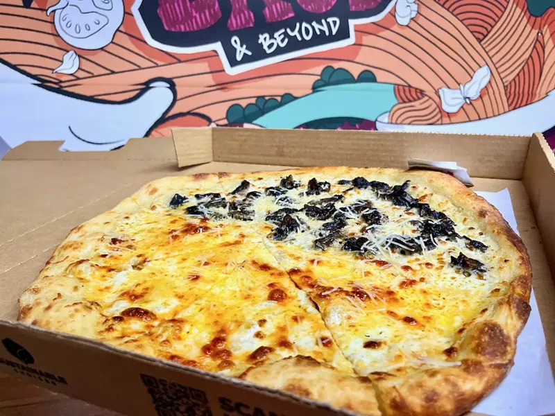 Image: Ghee mushroom and hot honey pizza at SauceBros.