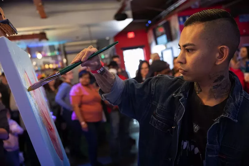 Image: Artists slugged it out on canvas at Dallas Art Battle this weekend.