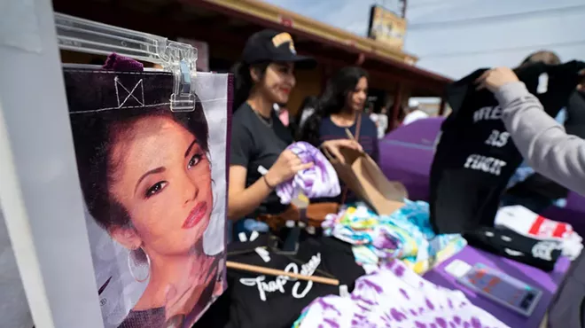 Woman selling merch