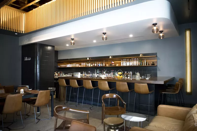 Image: The midcentury modern bar at Jettison in Sylan Thirty