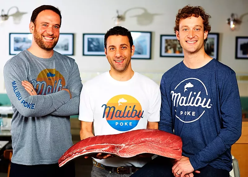 Image: L-R, Ben Kusin, Jon Alexis and Eric Kusin will open Malibu Poke on Oak Lawn this fall.