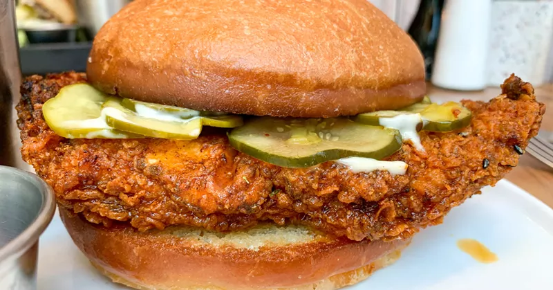 Image: Nashville hot-fried chicken sandwich