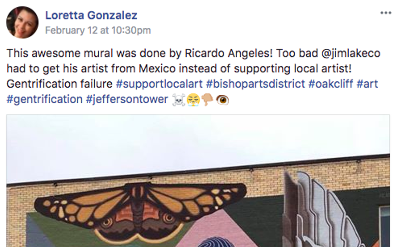 Image: Some People Don't Like That a Mexican Artist, Not a Local, Designed a Mural in Oak Cliff