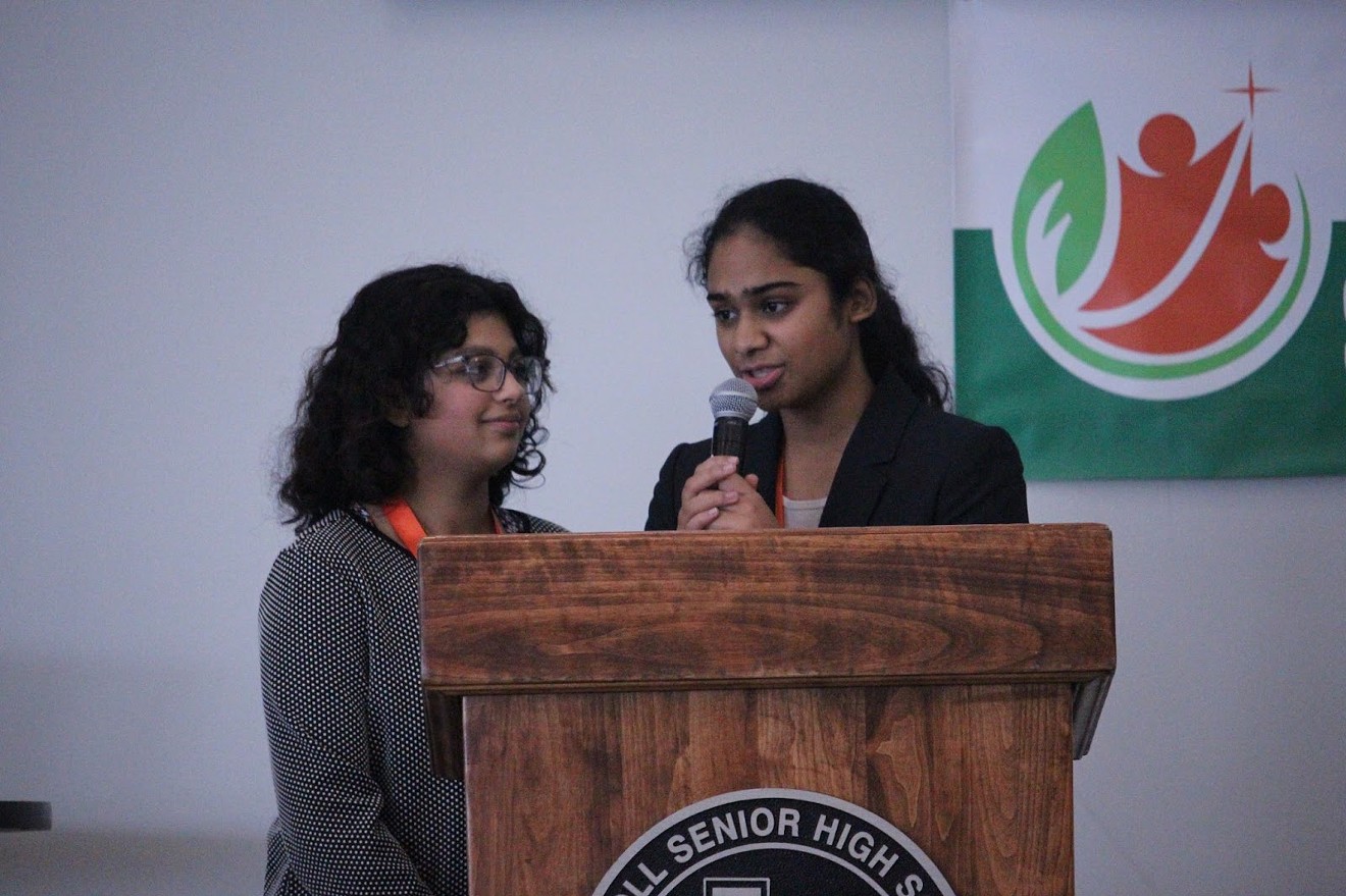 Jiya Sharma (left) and Dhruvi Gari founded the Career Connection Summit to provide students networking opportunities in traditional and nontraditional fields.