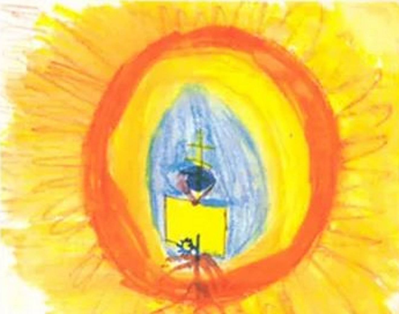 This drawing is by Benjamin Saar, who died at 8 from AIDS-related complications. Saar is the subject of The Yellow Boat.