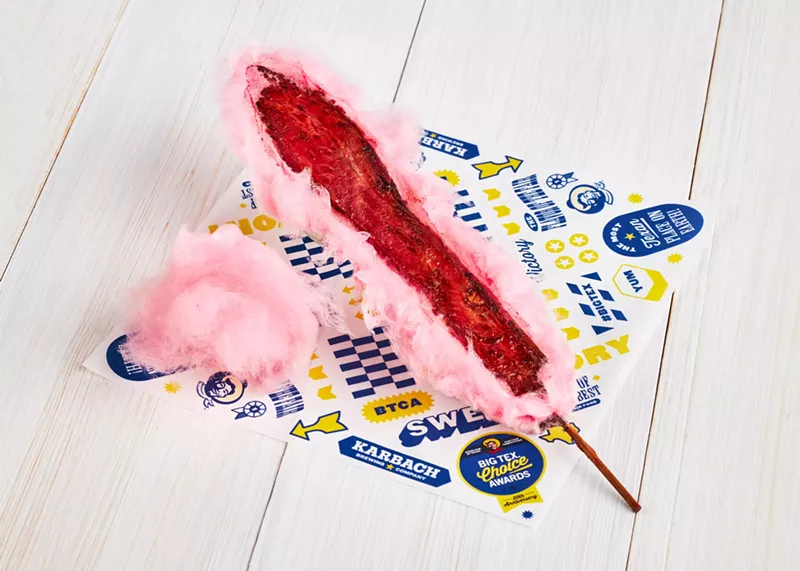 Image: Rousso's Cotton Candy Bacon on a Stick.