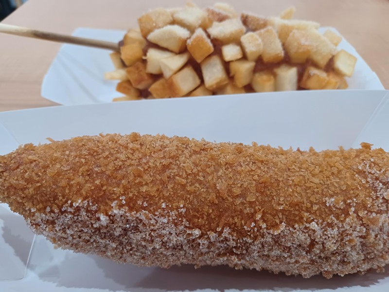 Sugar coated corn dogs are a big thing.