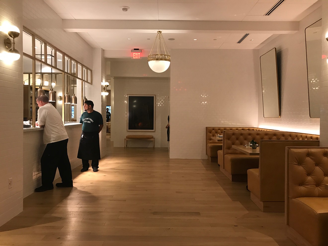 The new City Hall Bistro at the Adolphus has an open kitchen and several dining areas.