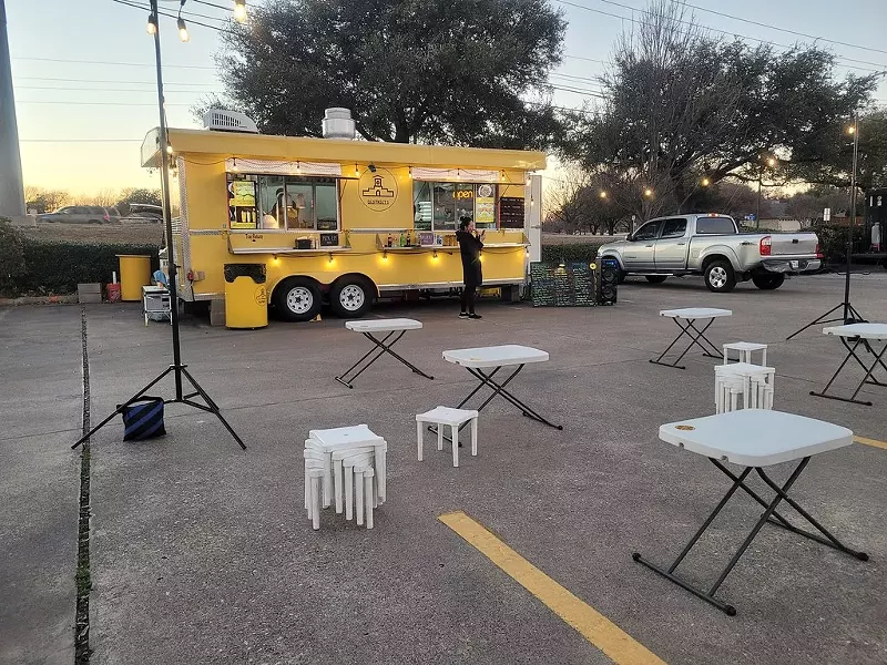 Image: The dining space at District 1 in Garland.