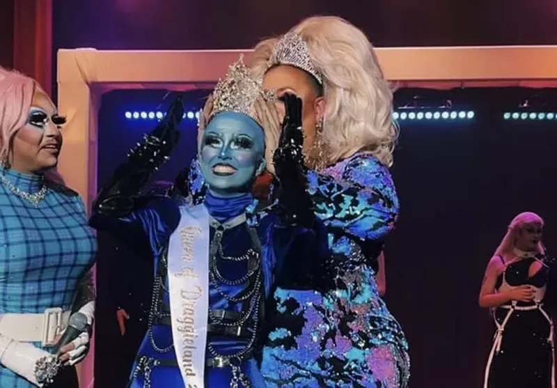 Image: Jessy B. Darling was crowned Draggieland's queen in 2022. Her winning performance was inspired by the children's film "Megamind," which follows a blue, bald super villain.