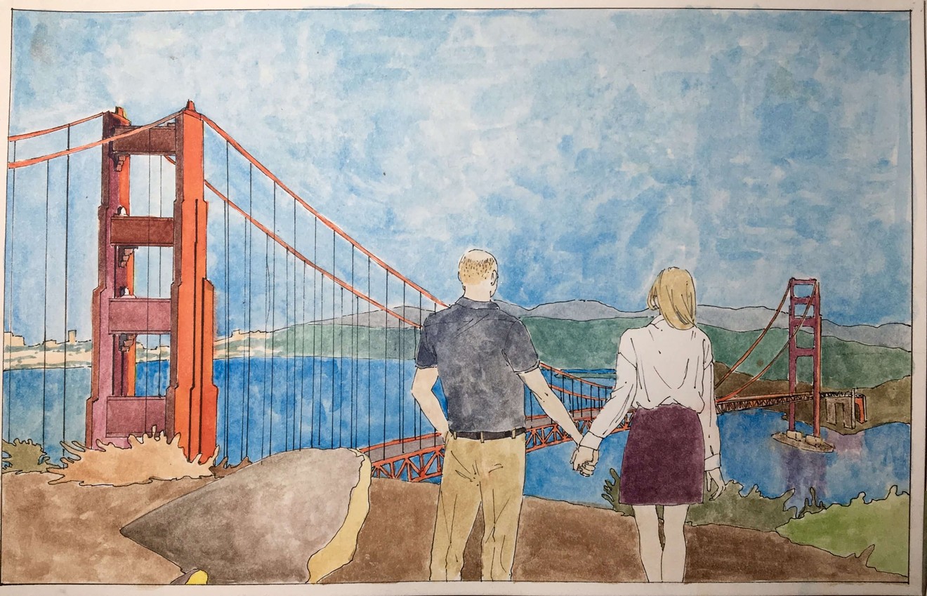 One couple who moved to San Francisco requested that their story be told through illustrations.