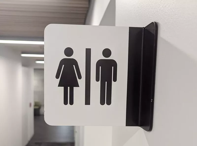 Image: airport bathroom sign