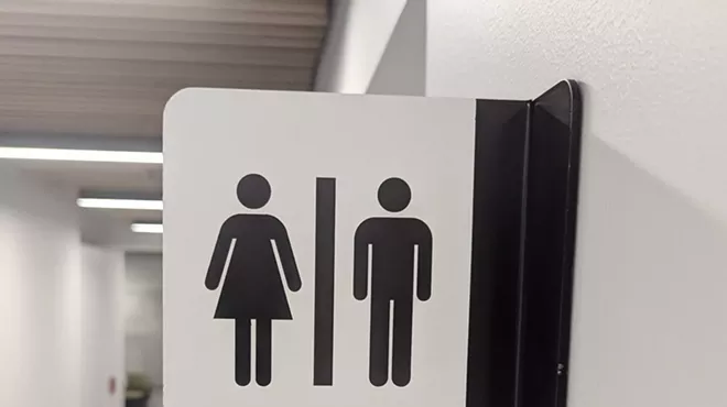 airport bathroom sign