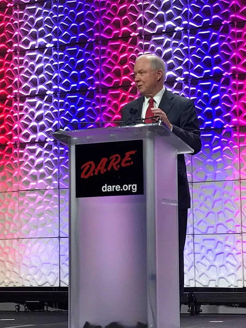 Image: U.S. Attorney General Jeff Sessions gave the keynote speech at the 2017 DARE International Training Conference in Grapevine.