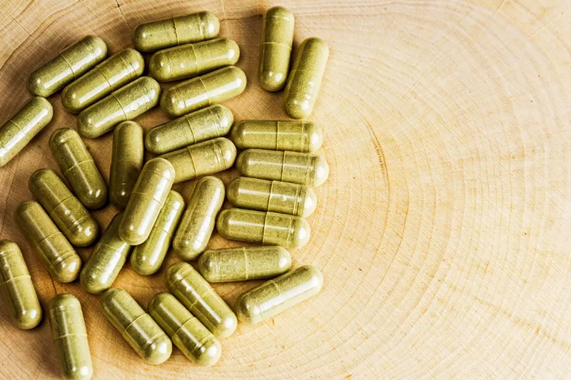 Image: Kratom is sold in a variety of forms in shops across Texas.