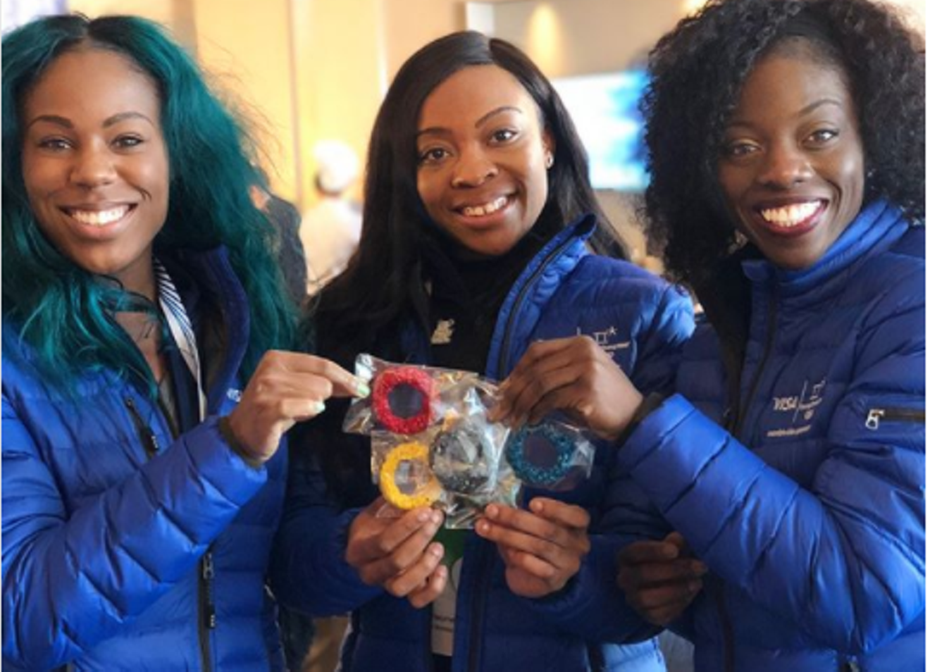 Nigeria's three Olympic bobsledders are (from left) Akuoma Omeoga, Ngozi Onwumere and Seun Adigun.