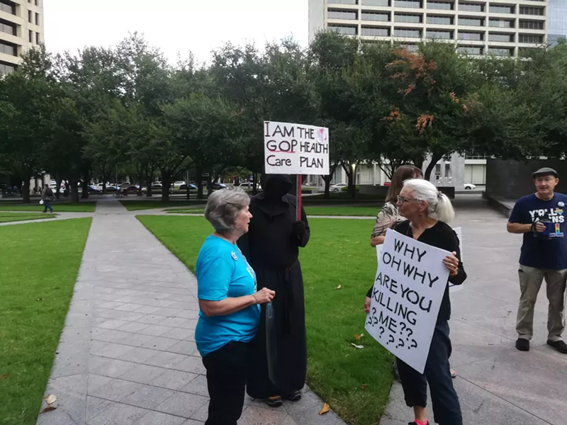 Image: Protesters supporting the Affordable Care Act in Fort Worth earlier this year.