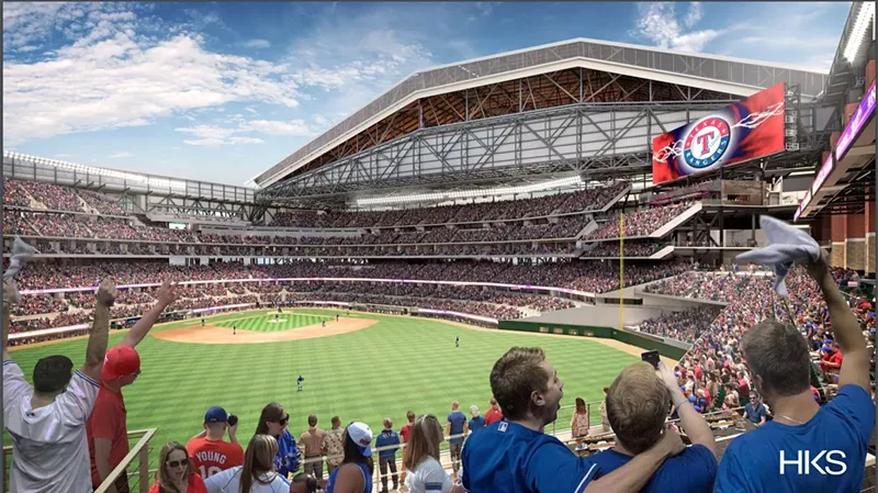 Image: The Rangers' latest rendering of Globe Life Field