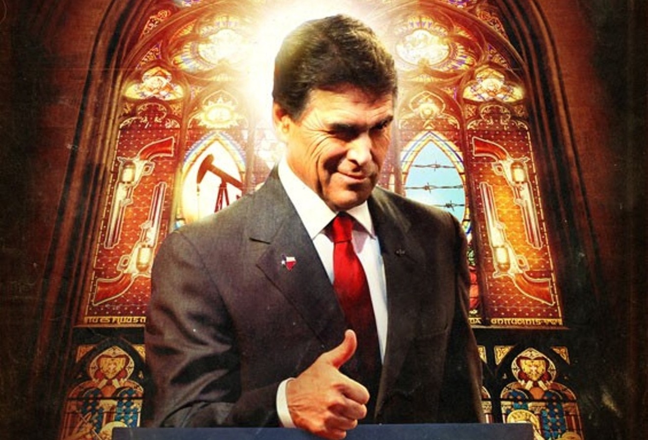 Former Texas Gov. Rick Perry's dominionist roots are showing.