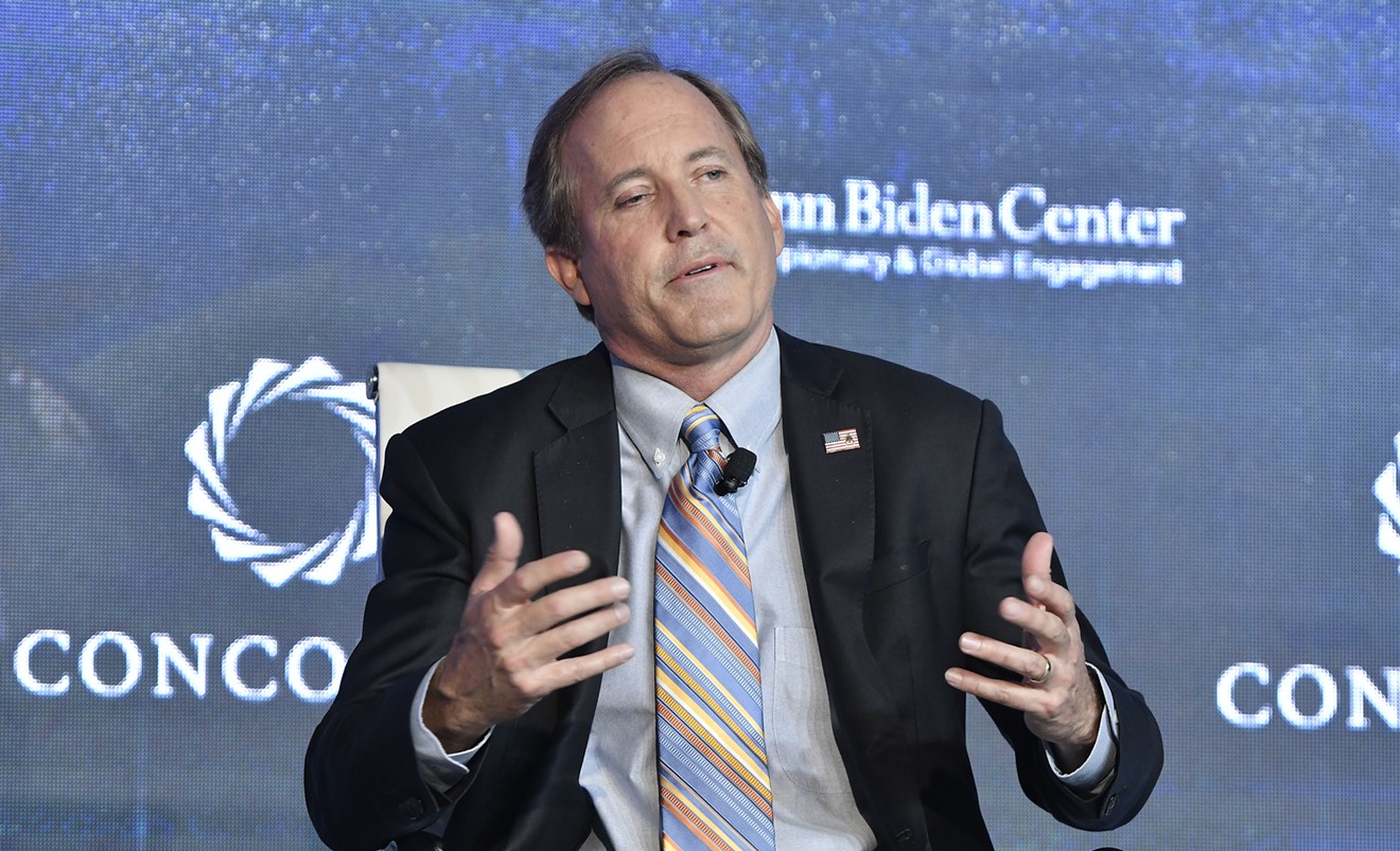 Ken Paxton speaks at the Partnerships to Eradicate Human Trafficking in the Americas at the 2019 Concordia Americas Summit in Bogota, Colombia.