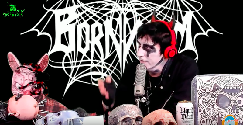 Image: DJ Satan on the set of The Corpsepaint Show.