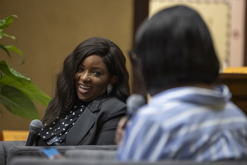 U.S. Rep. Jasmine Crockett entertained a crowded church during a podcast interview in Austin.