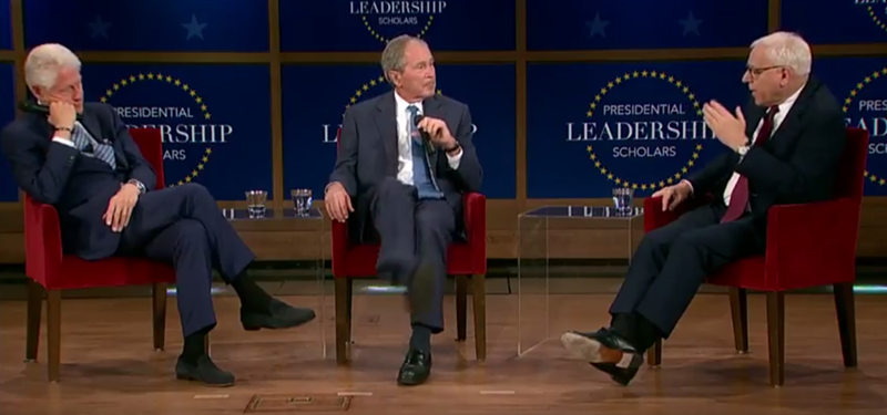 Image: Bill Clinton and George W. Bush's on Thursday night.