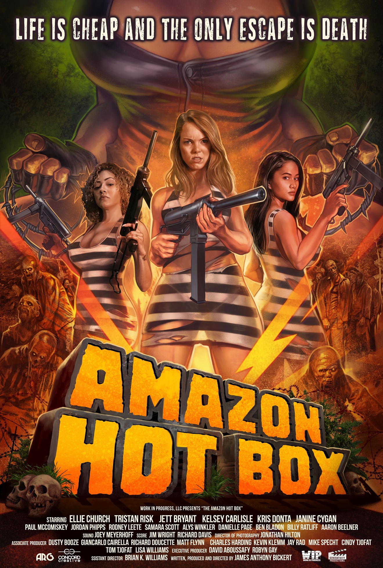 The women's prison flick Amazon Hot Box , which will be screened at this weekend's Texas Frightmare Weekend, features torture devices, man-eating crocodiles, religious zealots and the voodoo undead.