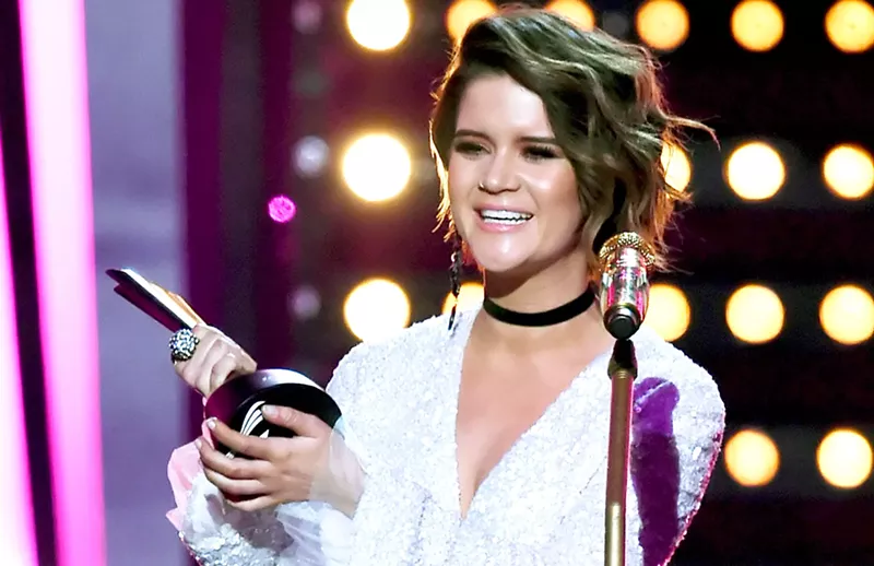 Image: Maren Morris accepted the New Female Vocalist of the Year award during the 52nd Academy of Country Music Awards in Las Vegas.