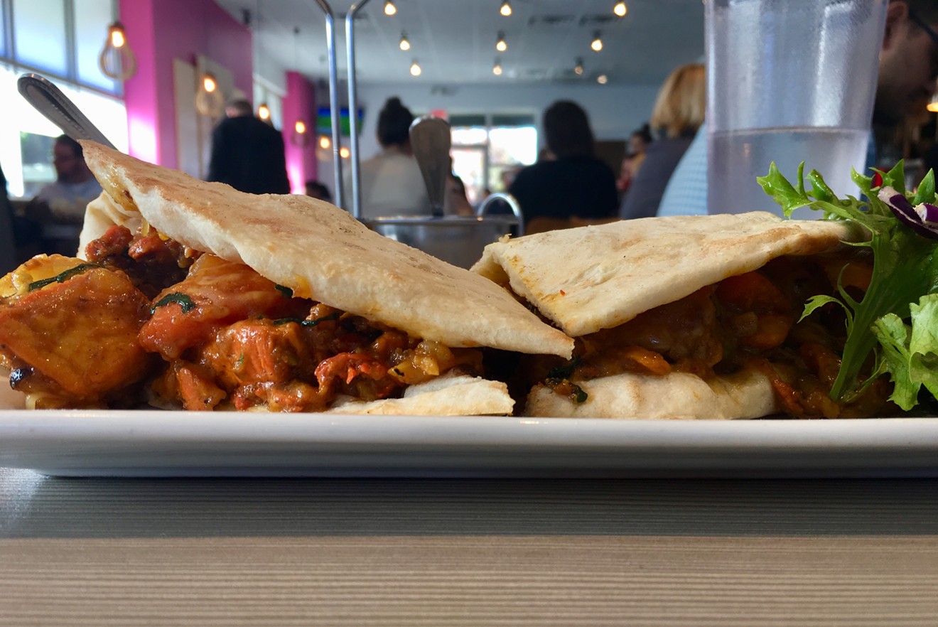 The chicken wrap ($7.50) at Roti Grill is the inspiration for a new stop at the Legacy Food Hall.