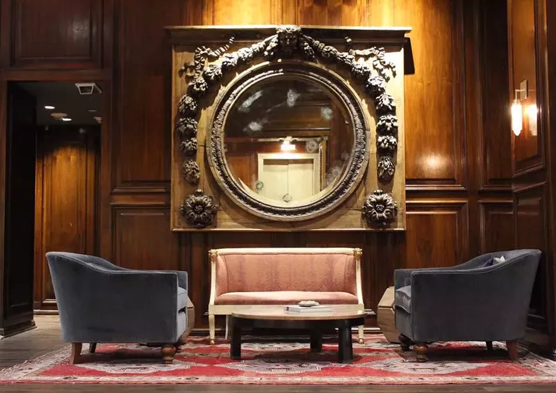 Image: In the last year, The Adolphus has been undergoing renovations to modernize the historic hotel, with Dallas design studio Swoon updating dining spaces and the lobby, pictured here with new design elements that add a touch of modernity.