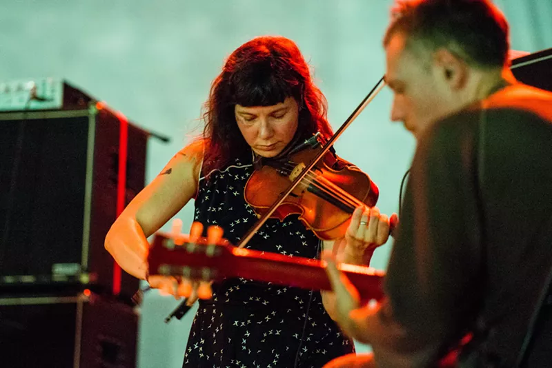 Image: Sophie Trudeau of Godspeed You! Black Emperor performs in Spain