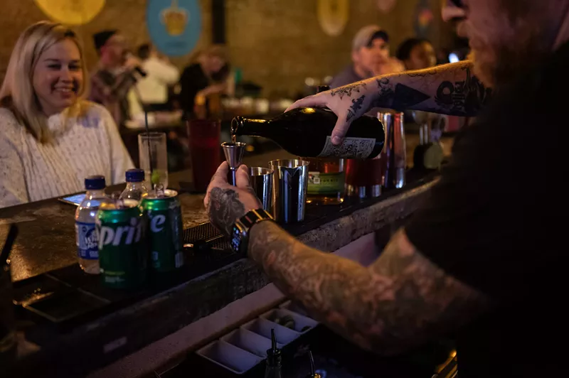 Image: a cocktail at brick and bones