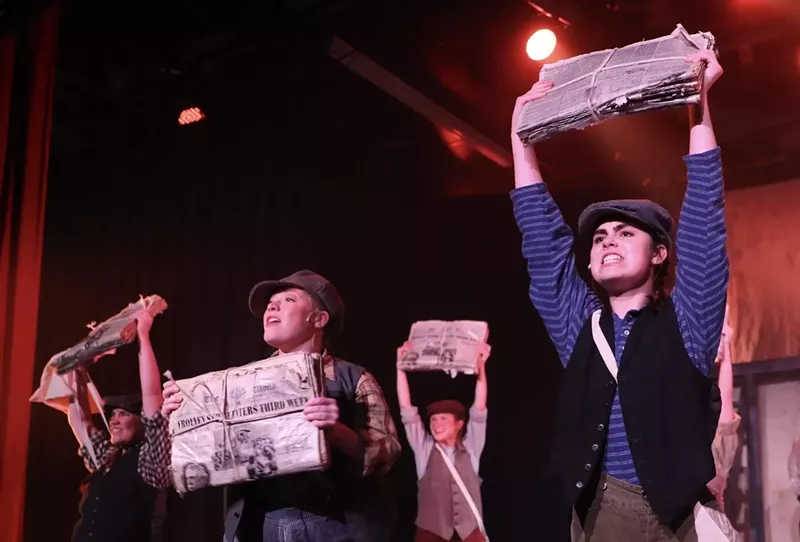 Image: Extra! Read all about it! The Broadway musical Newsies runs for two more weeks at the Firehouse Theatre in Farmers Branch.