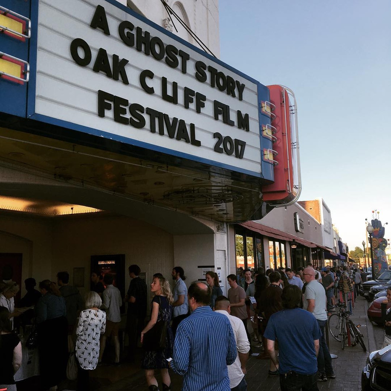 Waiting to see director David Lowery's A Ghost Story at the Texas Theatre's Oak Cliff Film Festival in 2017. The film festival returns this Thursday.