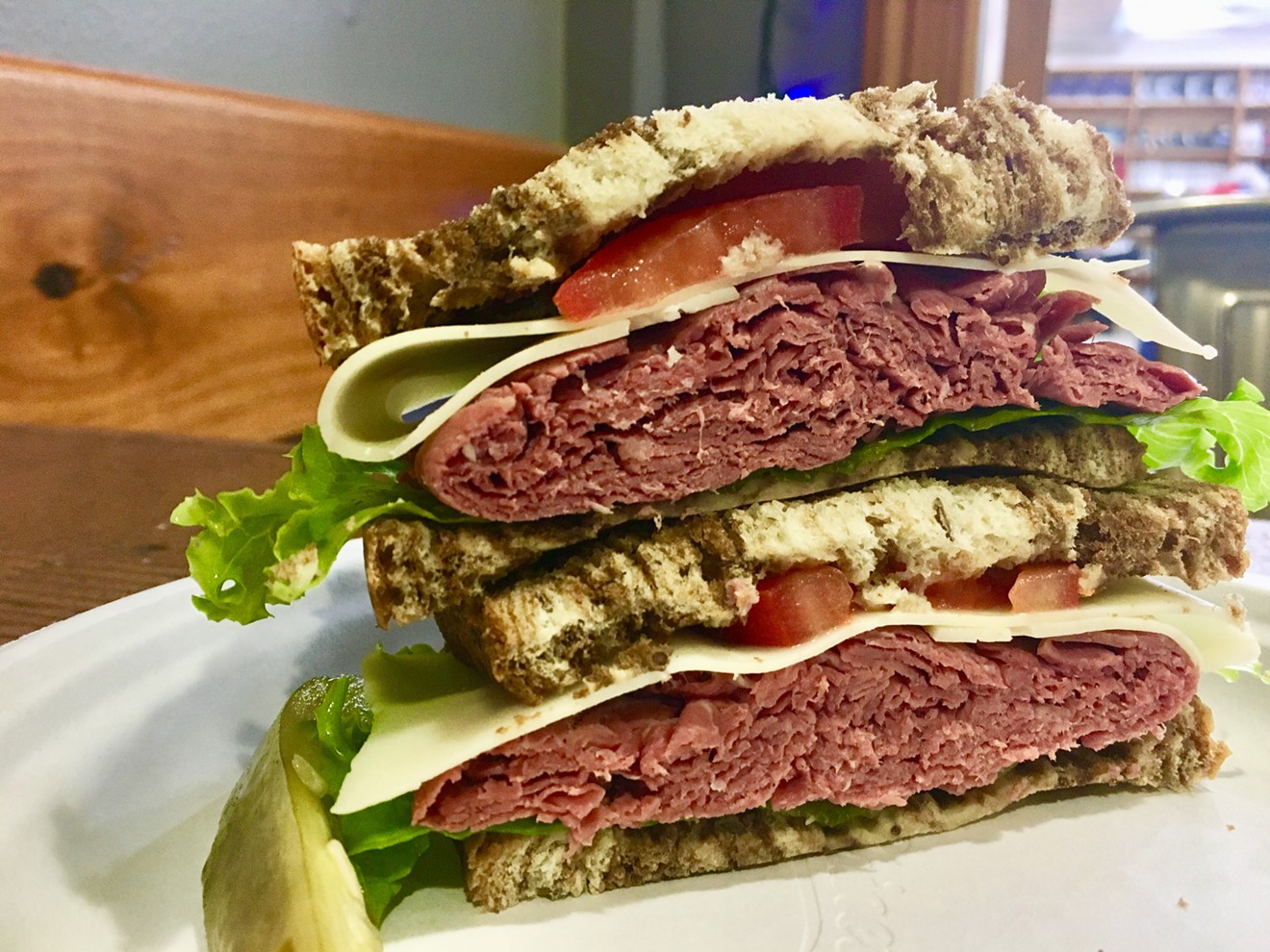 The $5.95 corned beef and Swiss cheese sandwich, with cold cuts from Henk's European Deli.