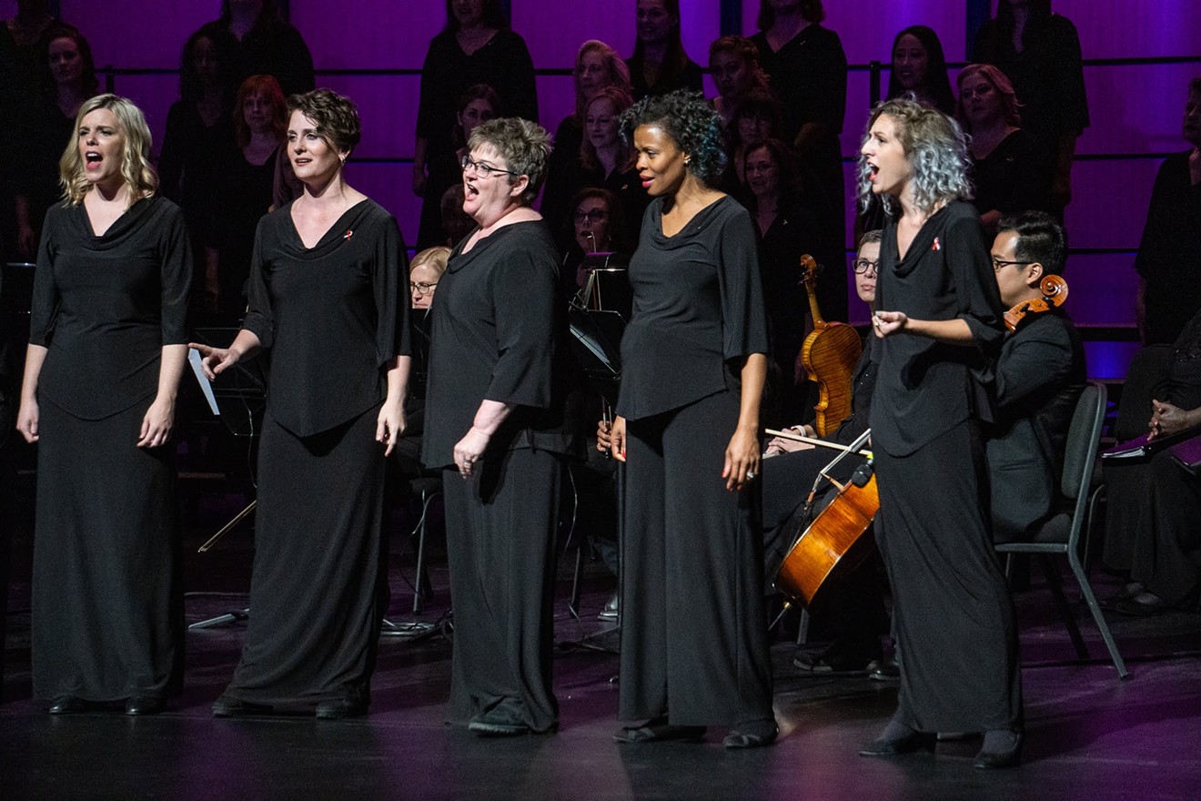 The Women's Chorus of Dallas on their 30th anniversary concert. Through the years, the choir has become an inclusive community for LGBTQ members.