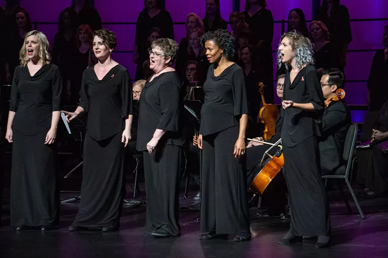 Image: The Women's Chorus of Dallas on their 30th anniversary concert. Through the years, the choir has become an inclusive community for LGBTQ members.