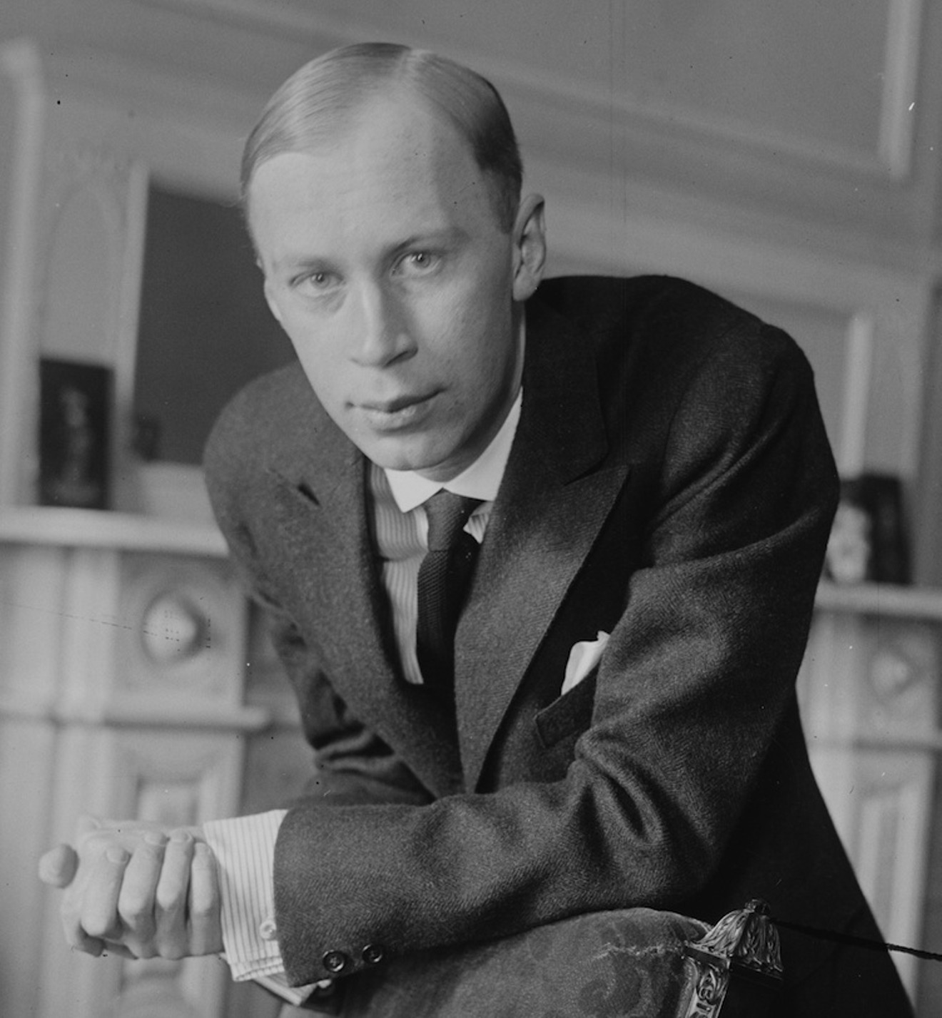 Russian composer Sergei Prokofiev doesn't look too happy about Dallas Symphony Orchestra's interpretation of his life's history.