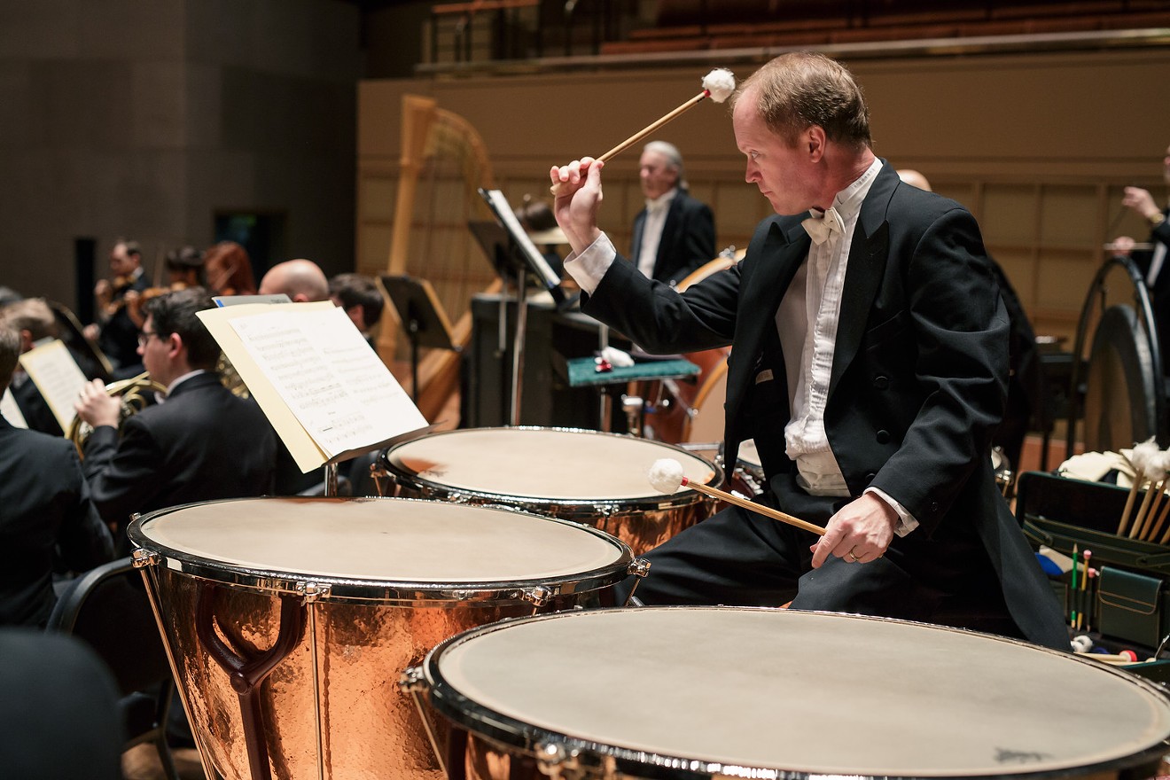 Dallas Symphony Orchestra principal timpanist Brian Jones, doing his thing.