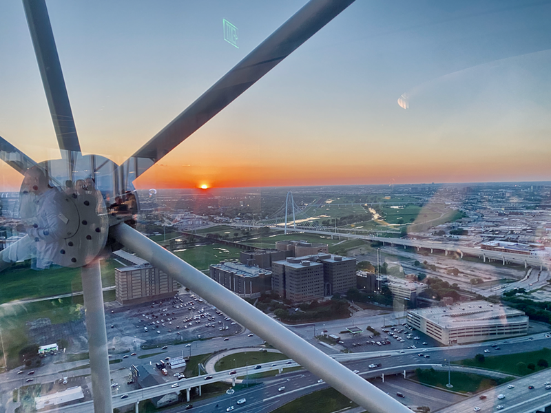 Image: crown block sunset over Dallas