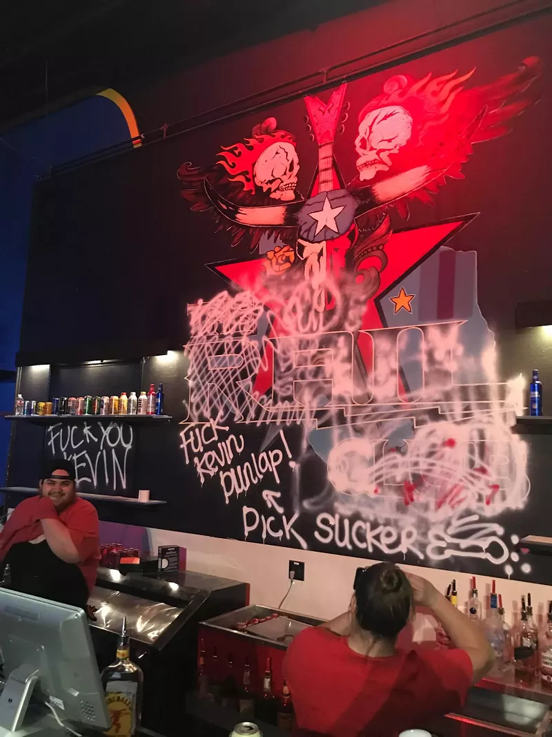 Image: The graffiti inside The Rail.