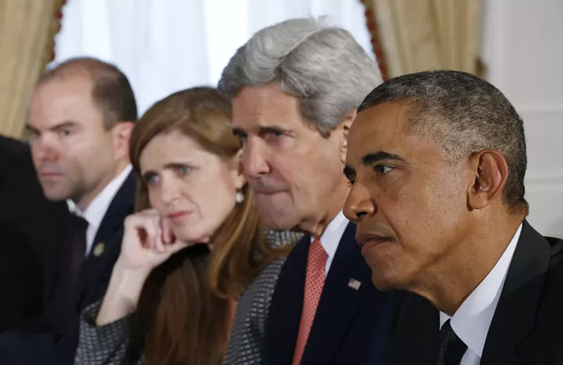 Image: Subjects of Greg Barker's documentary The Final Year include (from left): Ben Rhodes, former deputy national security adviser; Samantha Power, former U.N. ambassador: John Kerry, former secretary of state; and former President Barack Obama.